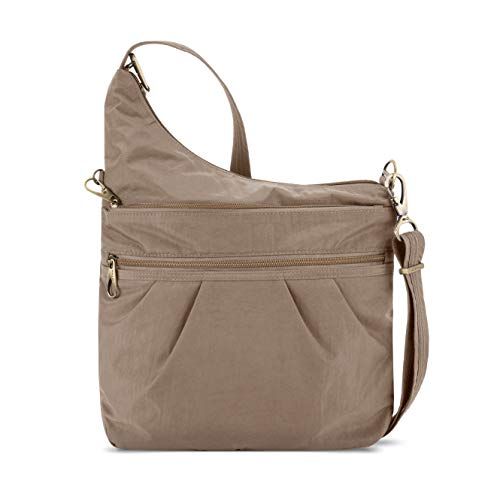 Travelon Anti-Diefstal Signature 3 Compartiment Crossbody Bag - Sable