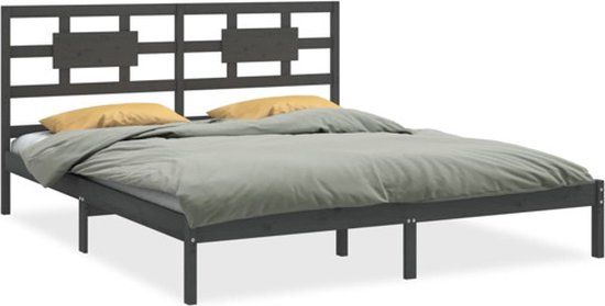 VidaXL Bedframe Grijs Hout Massief 200x200 cm