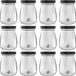 Equivera Overnight Oats Potjes - Muesli Beker - Mason Jar - Havermout - Set - Zwart - Glas - 100 ml - 12 Stuks