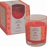 Roura Frosted Glass Stop Flies Geranium Kaars, 83 x 70 mm, Wax Multi kleuren, One Size