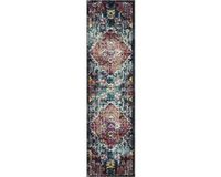 Safavieh Boho Chic Geweven Vloerkleed, Monaco Collectie, MNC252, Blauw & Fuchsia, 66 x 244 cm