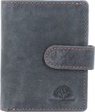 GREENBURRY kaarthoes Vintage Original RFID Card Slider Coin Steelblue donkerbruin