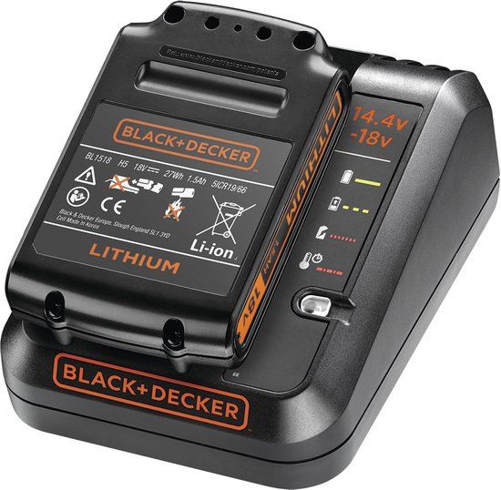 BLACK+DECKER BDC1A15-QW Accuset - 18V - 1.5Ah Lithium-Ion - accu en lader