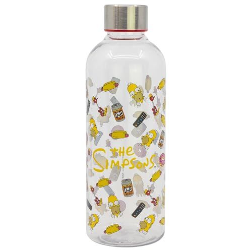 STOR Herbruikbare Waterfles The Simpsons 850ml Plastic BPA-vrij met Metalen Schroefdop Lekvrij voor School Sport Werk