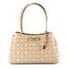 GUESS schoudertas Carrie Logo Girlfriend Carryall Biscotti Logo beige