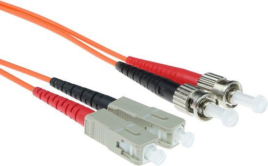 ACT 1,5 meter LSZH Multimode 62.5/125 OM1 glasvezel patchkabel duplex met ST en SC connectoren RL2051