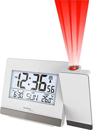 Technoline Draadloze projectiewekker - Wit - 15 cm x 9 cm x 1,5 cm