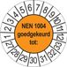 Ricard Keuringsstickers NEN 1004 2027 | 50 pièces, Ø 35 mm | Orange