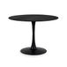 Calicosy Table Ronde avec Plateau en Verre Imitation marbre L110 cm - ADA