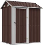vidaXL Tuinschuur 192x152,5x237 cm Gegalvaniseerd Staal Bruin