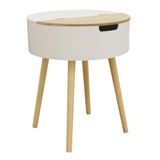 Table THE HOME DECO FACTORY Table Coffre Blanc Bois
