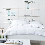DESIGNERS GUILD Astor Effen laken in katoen perkal 270 x 300 cm Grafiet