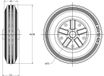 Zhongshan roue en caoutchouc noir de 200 mm 8" avec alésage central en acier embouti de 25 mm 185 kg - Jeu de 4