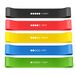 Fitness elastiekjes, set van 5 elastische weerstandsbanden van latex met draagtas voor crossfit, yoga, pilates