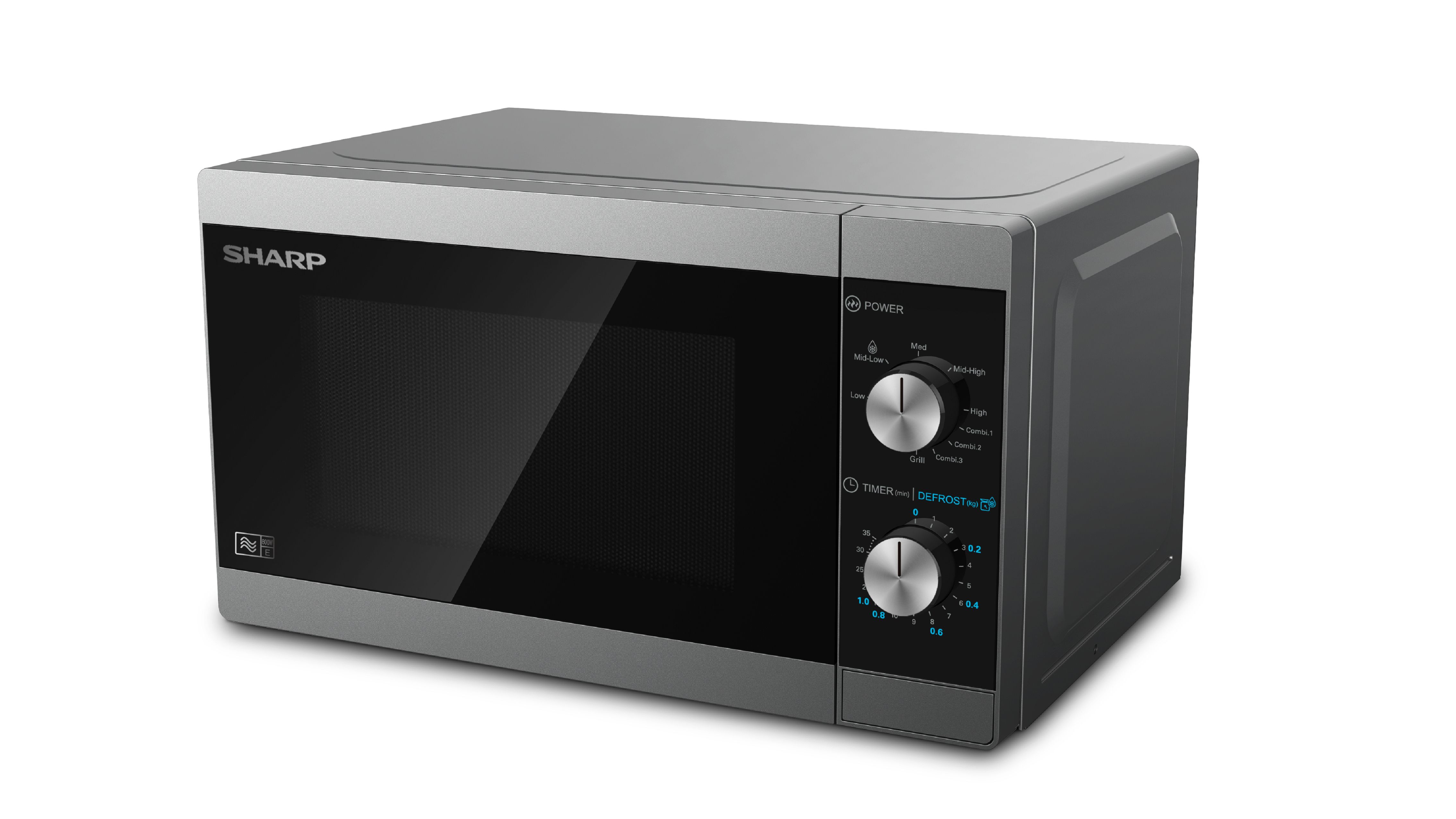 Sharp YC-MG01E-S - Combination Microwave with Grill - 20L - Black/Grey