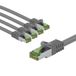 goobay 66111 Set van 5 CAT8.1 netwerkkabels - S/FTP/CU afgeschermde patchkabel - PiMF, LSZH, OFC/Cat 8.1-40 Gbits - Grijs - 5 x 1 m