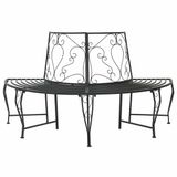 vidaXL Boom Bank 4-aantal zitplaatsen 160 x 80 x 89 cm Staal Zwart