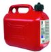 RD9 - Jerrycan van kunststof voor benzine, tank van polyethyleen (PE), rood, 5 l, goedkeuring voor koolwaterstoffen, inclusief vulbuis