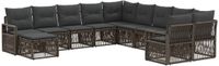 vidaXL Tuinbank - Set - 4 zitplekken - Grijs - Polyrattan