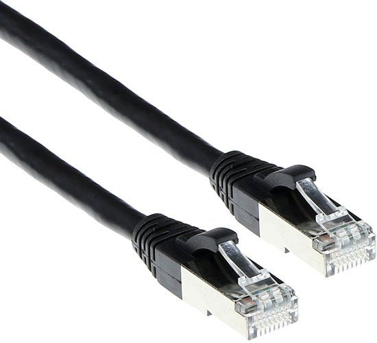 ACT Zwarte 3 meter LSZH SFTP CAT6A patchkabel snagless met RJ45 connectoren FB7903
