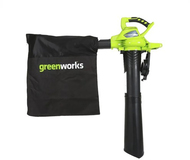Greenworks GD40BV 40V Cordless Leaf Blower - Handheld, 185 km/h, Black/Green