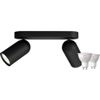 Philips Hue Philips Pongee Opbouwspot - Zwart - 2x GU10 Philips Hue White and Color