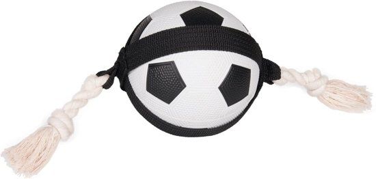 FLAMINGO Voetbal - Hondenspeelgoed - 38 cm - Zwart