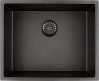 Caressi CAGRPP50BK-TU Enkele Spoelbak - 50 x 40 cm - Zwart - Graniet - Design