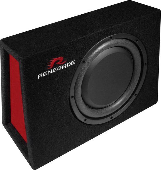 Renegade RXS1000 - 10 inch Auto-Subwoofer - 400W - Zwart/Rood