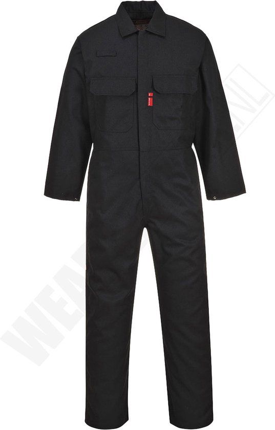Portwest Bizweld Vlamvertragende Overall - Zwart - Maat L