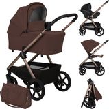 Lionelo Carmine Kinderwagen 3 in 1 - GravelTech All-Terrain Wielen - Bruin