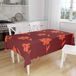 Bonamaison Tafelkleed, Anti-Mold, Sneldrogend, Waterdicht, 100% Polyester Tafellaken, Oranje Bordeaux, 140 x 160 Cm - Ontworpen en Vervaardigd in Turkije