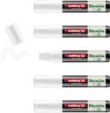 edding 52 EcoLine lakmarker op waterbasis wit 5 stuks - brede beitelpunt 4-15 mm