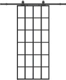 vidaXL Schuifdeur met beslagset, 90x205 cm, ESG glas, zwart