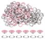 100 vis schroeven van 10 mm met ringen, roze