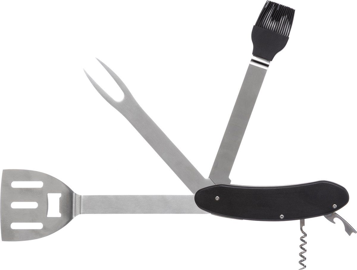 Neka BBQ Gereedschap Set - 5-in-1 - Zwitsers Zakmes - 30 cm - Zwart
