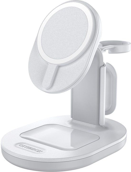OtterBox 3-in-1 Oplader | Compatibel met MagSafe | Magnetische Draadloze Lader iPhone, AirPods (Pro) en Apple Watch | Wit