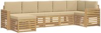 vidaXL - Buiten - bank - set - 7 - st - Wit - en - Beige