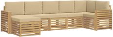 vidaXL - Buiten - bank - set - 7 - st - Wit - en - Beige