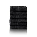 Glart Premium badstoffen handdoekenset, serie van badstof in 6 kleuren en 5 maten, kleur: ZWART, 2 gezichtsdoekjes van 30 x 30 cm