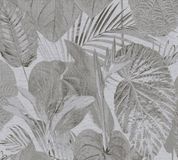 Livingwalls Famous Garden 393555 jungle-behang, grijs antraciet, vliesbehang, 10,05 m x 0,53 m, Made in Germany