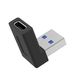PremiumCord Adapter USB-C naar USB 3.0 A, bus naar stekker, gebogen stekker, supersnelheid ​​5 Gbit/s, kleur: zwart