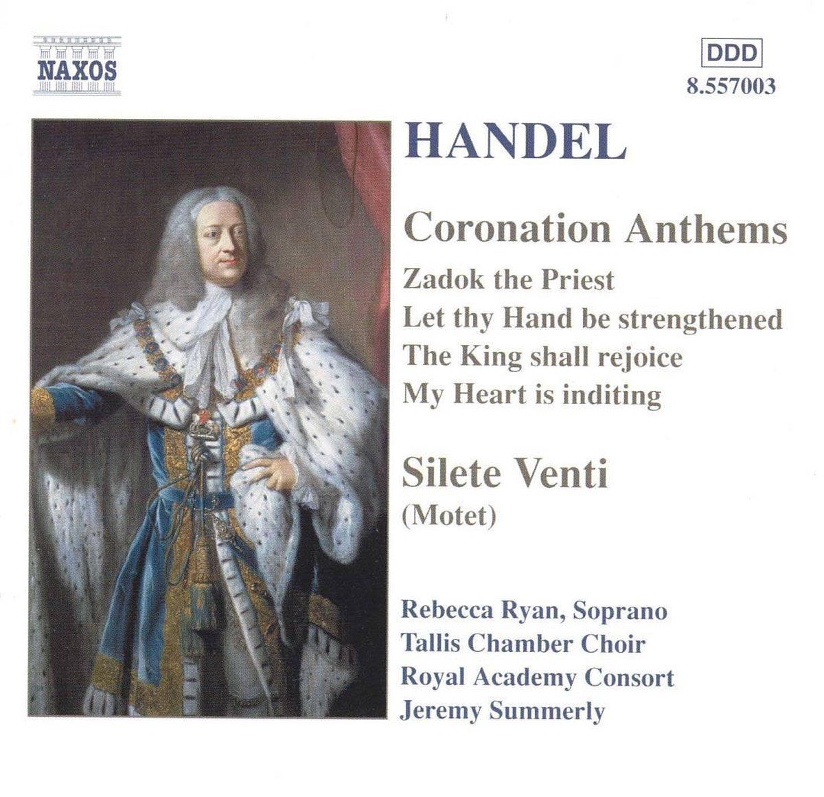 OUTHERE Handel Georg Friedrich: Coronation Anthems Nr 1-4 - Silete Venti - CD