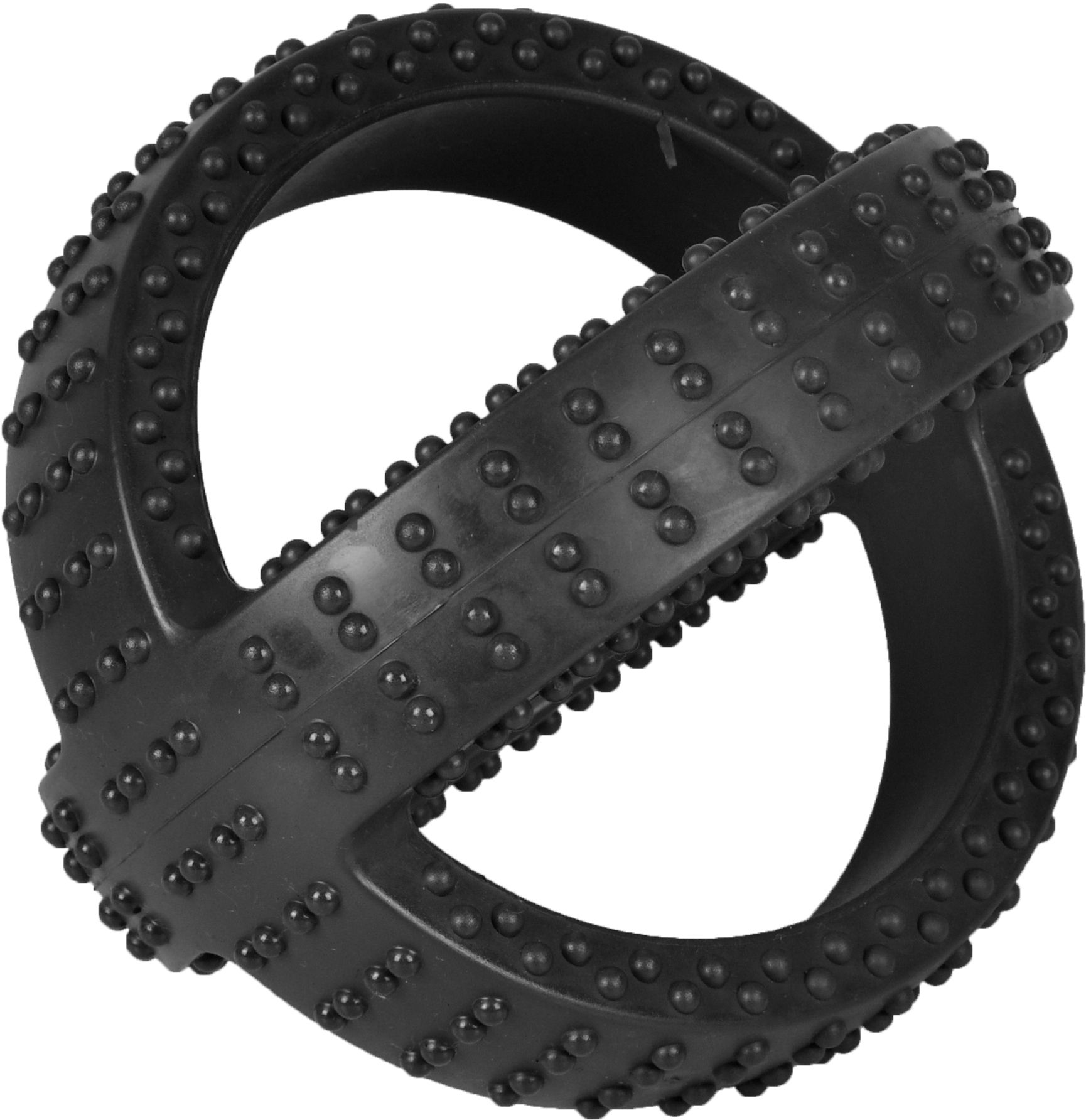 Flamingo Hondenspeelgoed Rubber Gladiator Cross Ball Zwart 14cm