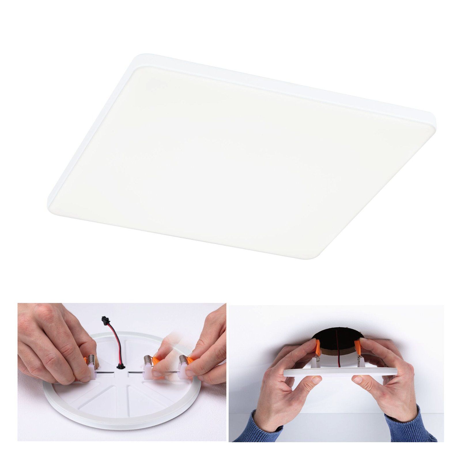 Paulmann VariFit LED Inbouwspot Veluna Edge IP44 Hoekig 200x200mm 1500lm 4000K Wit Dimbaar