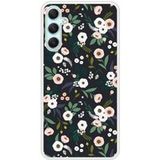 Samsung Bedrukt siliconen hoesje compatibel met Galaxy A24 4G Flowers Noir