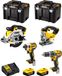 DeWALT set DWK402 (DCD796 + DCF887 + DCS331 + DCS391 + 2 x 5,0 Ah accu's + DCB115 lader + 2 x TSTAK VI opbergkoffers)