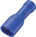 TRU COMPONENTS 737792 Platte stekker (female) Insteekbreedte: 4.8 mm Insteekdikte: 0.5 mm 180 ° Volledig geïsoleerd Blauw 50 stuk(s)