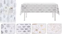 Koopman Kerst tafelkleed 145x220cm 4 assorti Foil