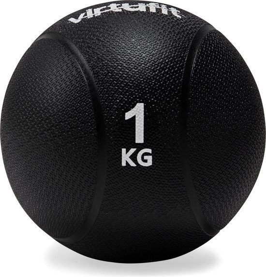 VirtuFit Medicijnbal - 1 kg - Zwart - Rubber